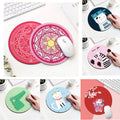 20cm Cartoon Animal Pattern Mouse Pad Round Mousepad Office Mice Pad Rubber Home Computer Anti-slip Table Mat Study Room PC