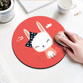 20cm Cartoon Animal Pattern Mouse Pad Round Mousepad Office Mice Pad Rubber Home Computer Anti-slip Table Mat Study Room PC