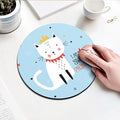 20cm Cartoon Animal Pattern Mouse Pad Round Mousepad Office Mice Pad Rubber Home Computer Anti-slip Table Mat Study Room PC
