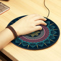 Vintage Bohemian Round Computer 3D Game Carpet Mouse Pad Mat Anti Slip Mousepad